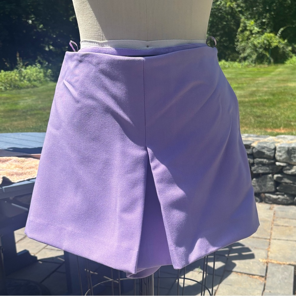 Zara Purple box pleat suit skort